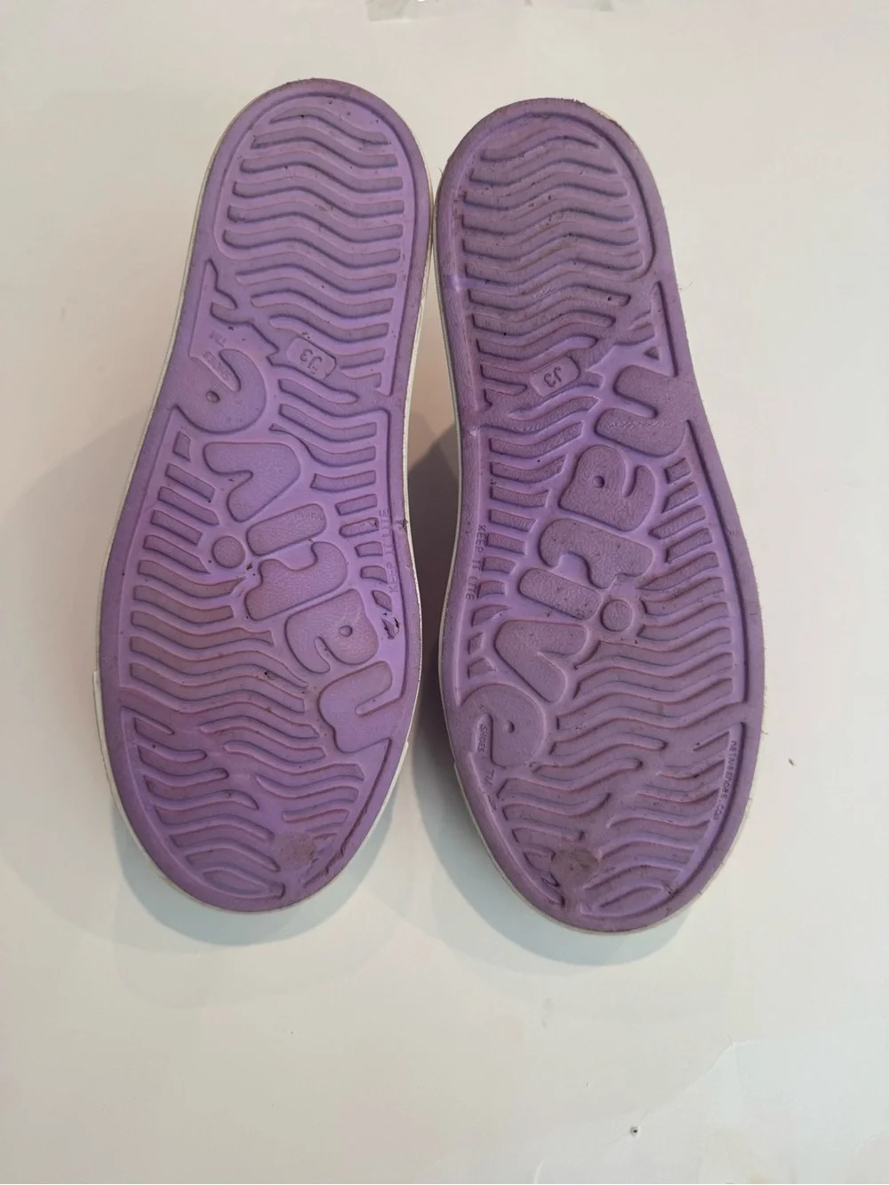 Native J3 Kids youth Girls Jefferson Slip-On water shoe Lavender purple shimmer